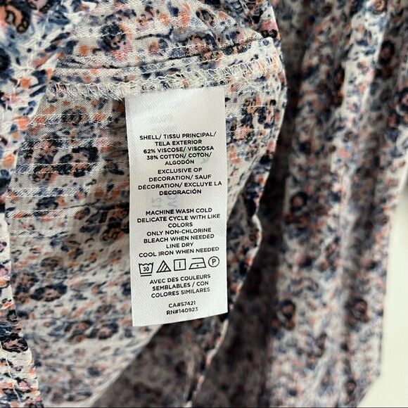 Ann Taylor Loft Floral Smocked Off The Shoulder Top XS - Picture 5 of 5